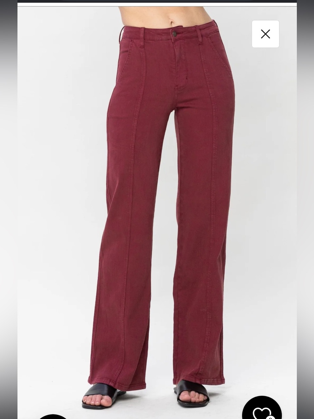 Judy Blue Front Seam Burgundy Jeans